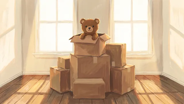 Cover illustration for a personalised children's story about moving house