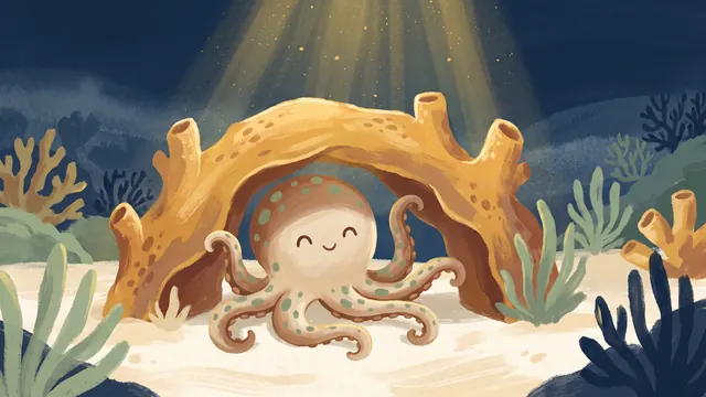 Painted cover for a personalised story under the sea